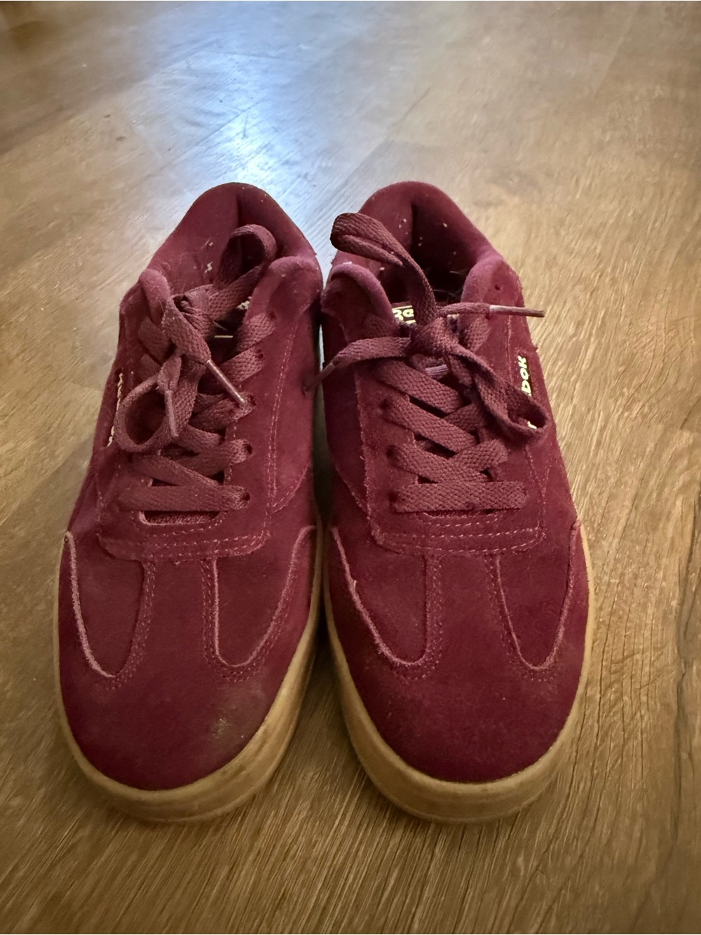Reebok Burgundy Suede Low-Top Sneakers